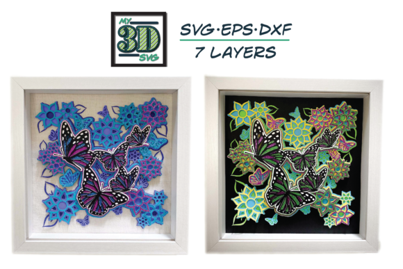3D Butterflies - Shadow Box