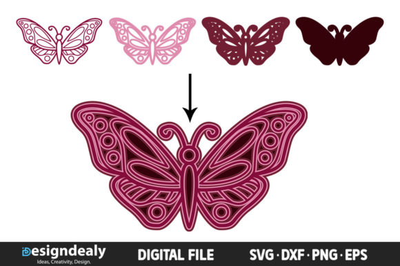 3D Butterfly Mandala SVG: Elevating Your Creative Projects with Intricate Vector Art