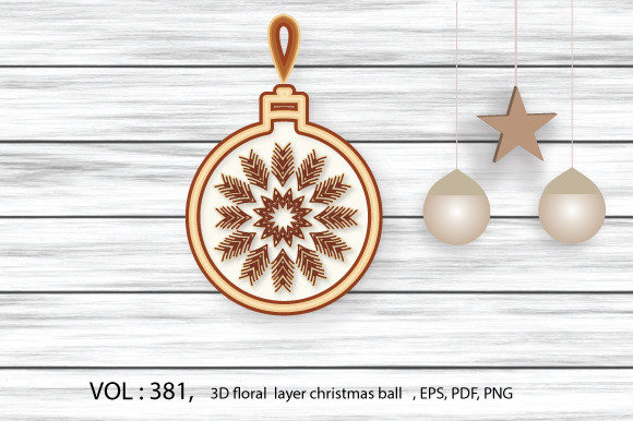 3D Colorful Layered Floral Christmas Ball