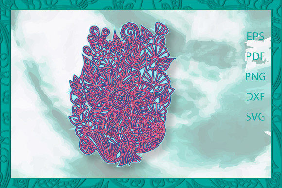 3D Decorative Layer Floral SVG