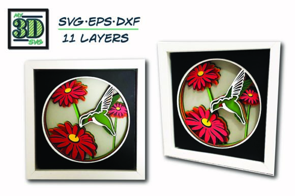 3D Hummingbird - Shadow Box
