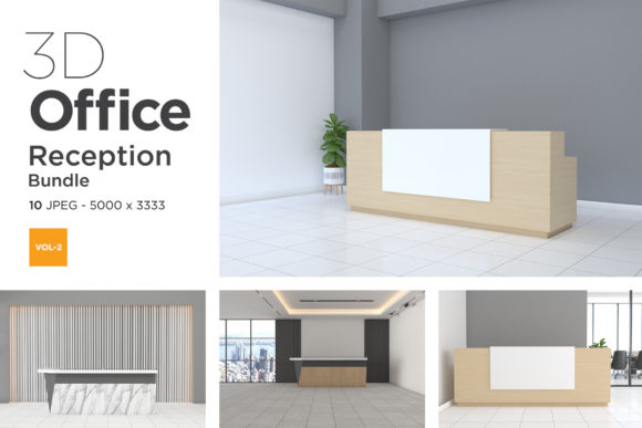 3D Office Reception Mockup Vol 2