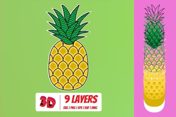 3D Pineapple SVG Cut File