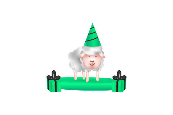 3d Rendering Eid Al Adha Sheep on Podium