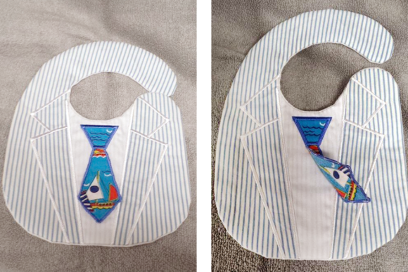 Baby Bib Suit and 3D Tie Embroidery Design