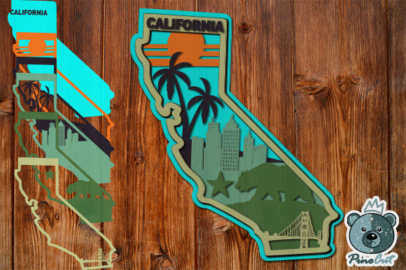 California 3D Layered Tropical CNC Project