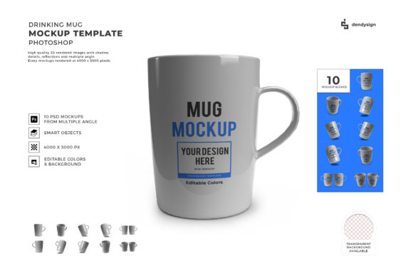 Coffee Mug 3D Mockup Template Bundle
