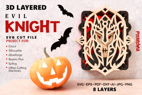 Evil Knight Wall Art 3D Layered SVG Cut