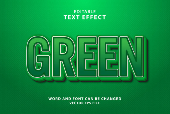 Green 3d Editable Text Effect