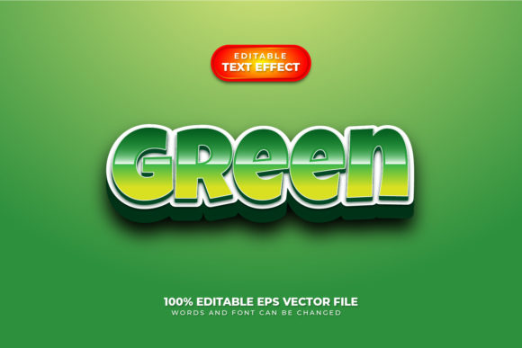 Green 3D Text Effect, Editable Text