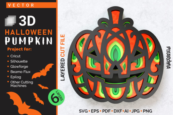 Halloween Pumpkin 3D Layered SVG Cut