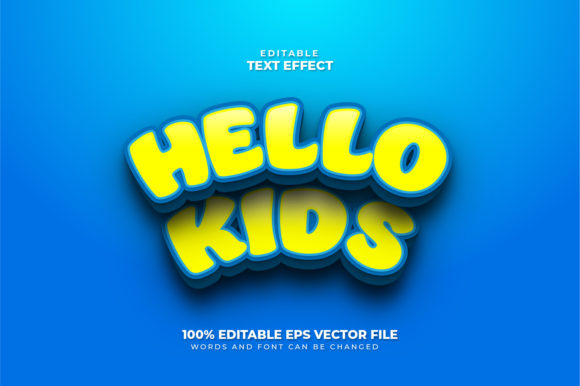 Hello Kids 3D Text Effect