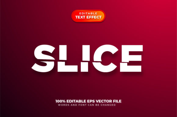 Slice 3D Text Effect, Editable Text