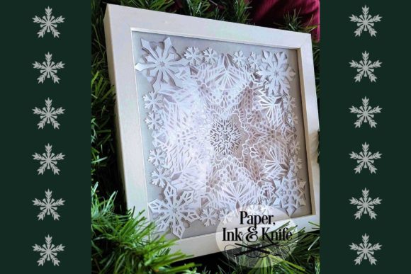 Snowflake 3D Papercut Shadowbox Template